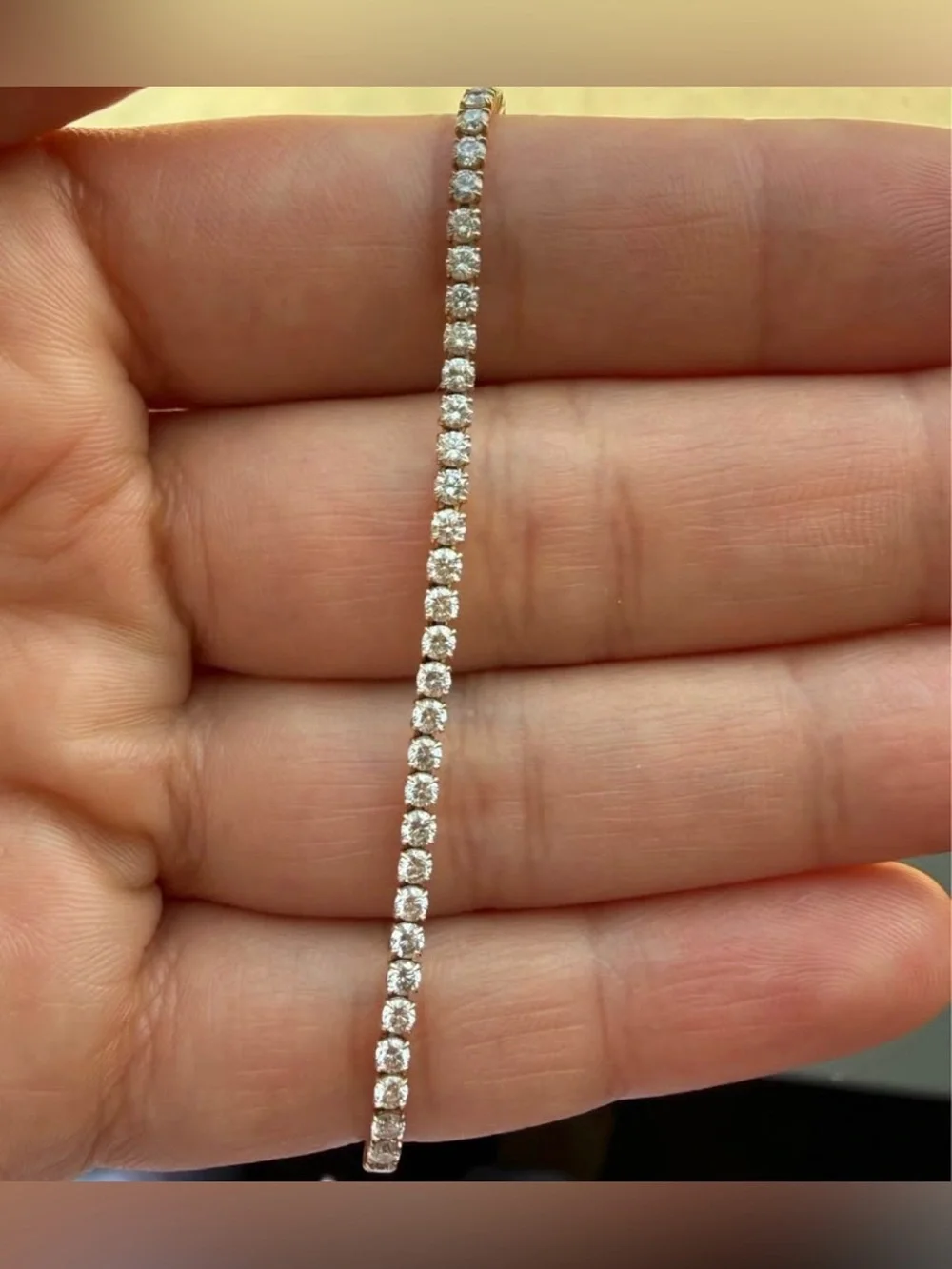 3.17 CTW Lab Grown Diamond Tennis Bracelet | 14K Yellow Gold